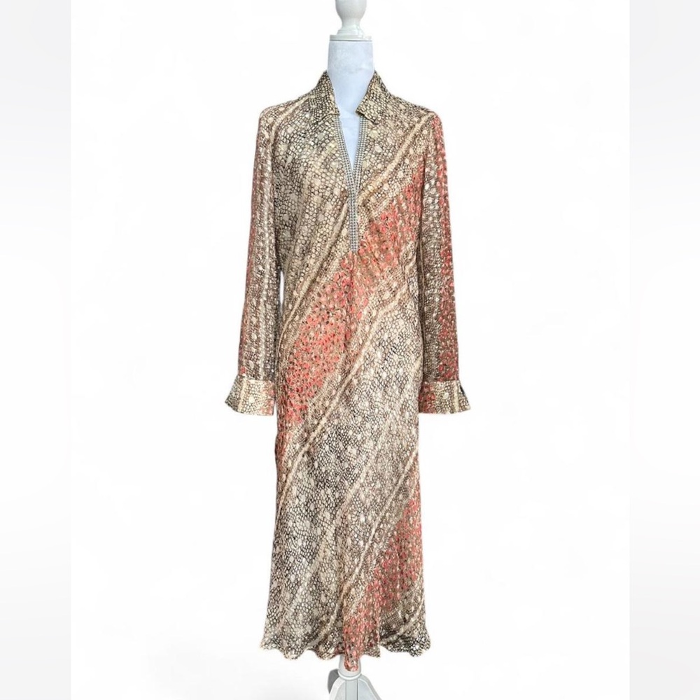 Vintage 90s ABS Dress 70s style retro with diamanté accent